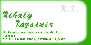 mihaly kazsimir business card